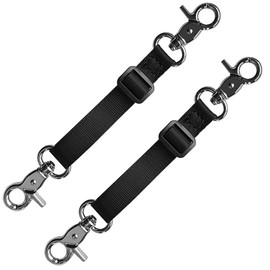 Adjustable Dog Collar Safety Clip 2 PCS, Prong Collar Backup Clips with Dual Clasps,Double Ended Backup Clasp,Harness Collar Connectors for Small and Medium Dogs