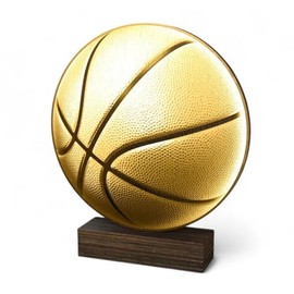 Trophy Monster Wooden Classic Sierra Basketball Trophy Antique Gold | Made from Sustainable Printed 8mm Thick Birch Plywood | Size (175mm)