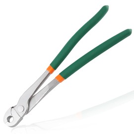 LEONTOOL J-Clip Pliers, Heavy Duty Cage Building Pliers, Wire Clip Pliers with Anti-slip Comfortable Grip, Long Reach Straight Nose J-Pliers for Building Rabbit Cages, Coops and More