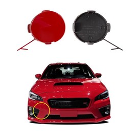 Car Front Bumper Tow Hook Cover Compatible with Subaru WRX STi 2015 2016 2017 Trailer Cover Cap 57731VA100 Small Lid Towing Eye Cap Red Right Passenger Side