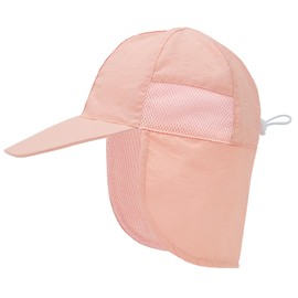 PONCEAU Baby Sun Hat with Neck Protection and Adjustable Ties Toddler Children UPF 50+ Boys Girls UV Protection Breathable Summer Hat Beach Swimming Hat, pink, 2 - 4 years
