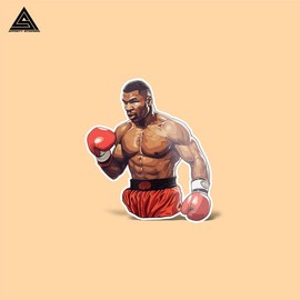 Tyson Boxing Sticker || vinyl sticker, water bottle sticker, tumbler sticker, laptop decals, waterproof sticker, mike, tyson, boxing Decor Decorative - Size: 2 Inches