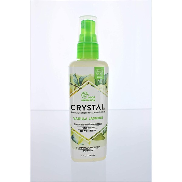 Crystal Deodorant Spray 4 Ounce Vanilla Jasmine (118ml) (Pack of 2)