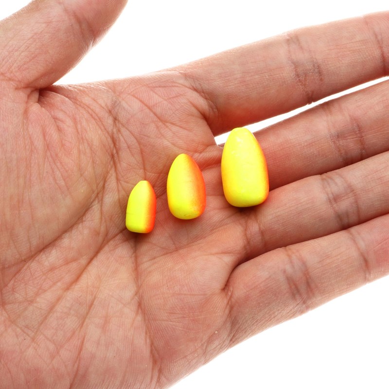 PATIKIL Fishing Foam Floats 3 Sizes, 60Pcs Oval Snell Floats