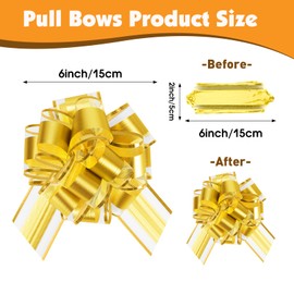 24 Pcs Pull Bows for Gift Baskets, 12 Colors 6 Inches Large Gift Bows for Presents, Phnom Penh Gift Wrap Bows for Presents & Crafts, Pull Ribbon Gift Bows for Party, Christmas, Thanksgiving.