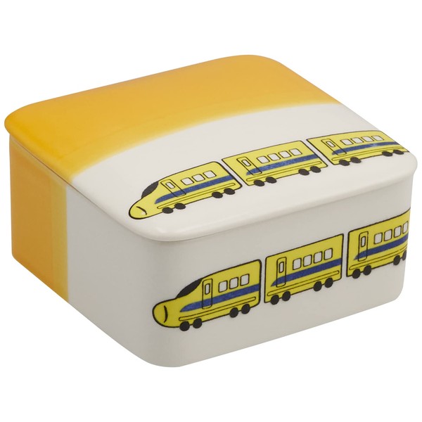 Sanpotou 18024 Banko Ware Heavy 4.3 inches (11 cm) (with Lid), Super Express Yellow, Made in Japan