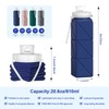 Popdigito Collapsible Water Bottles,20.6oz Silicone Foldable Leakproof BPA Free Reusable