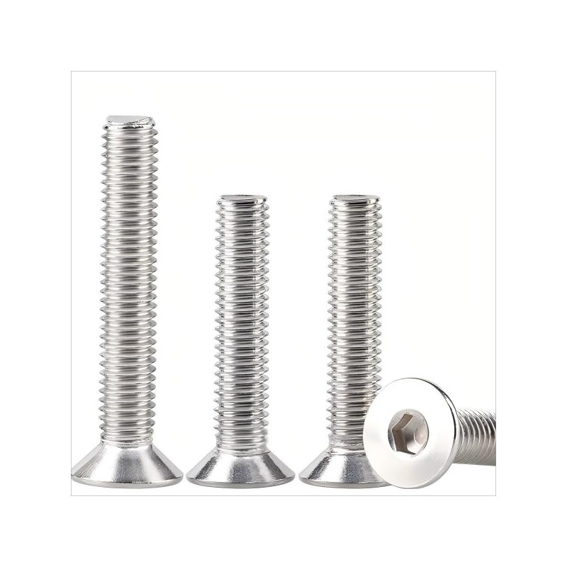 #10-24x1-3/8 Flat Head Socket Cap Screws Countersunk Bolts, Allen Socket