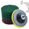 LEONTOOL 4 Inch Drill Powered Brush Tile Scrubber Cleaning Pads,