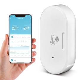 Zigbee Temperature Sensor, Digital Mini Indoor Temperature and Humidity Sensor, Tuya Smart Humidity Meter with Intelligent Alarm, Compatible Alexa/Google Home/Tuya