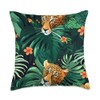 Green Bohemian Tropical Cheetah Kiss Pattern Decor Throw Pillow