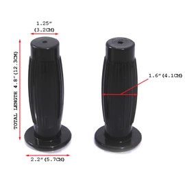 Black Barrel Style Hand Grips fits 7/8" 22mm Motorbike Motorcycle Bars - Cafe Racers & Street Scramblers