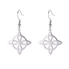TEAMER Stainless Steel Witch Celtic Knot Witchcraft Earring for Women Geometric Hollow Earrings Vintage Wicca Amulet Jewellery, Stainless Steel, No Gemstone