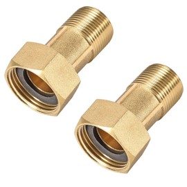 TA-VIGOR 2Pcs Brass Pipe Fitting Hex Nipple, 3/4 Male x G1 Female Threaded Connector Water Meter Coupling 38mm Length