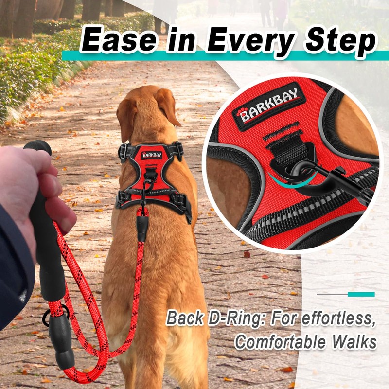 BARKBAY Dog Harness No Pull for Medium Dogs - Adjustable,