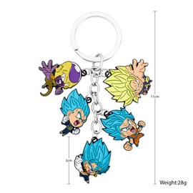 Dragon Ball Anime Keychain – DBZ Keychain with Goku, Vegeta, Broly, Frieza & Gogeta Charms – Premium Dragon Ball Merch with Vibrant Details – Anime Gift for Bag, Key, DBZ Fan | Gift-Ready Box Included