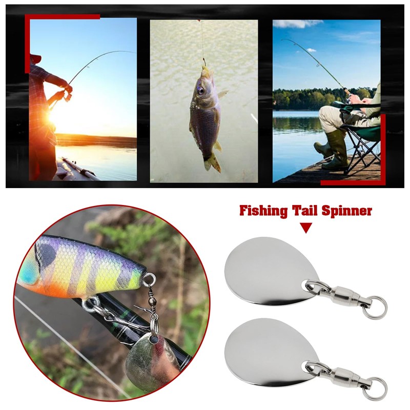 LT Easiyl 25PCS Fishing Tail Spinner with Ball Bearing Swivel