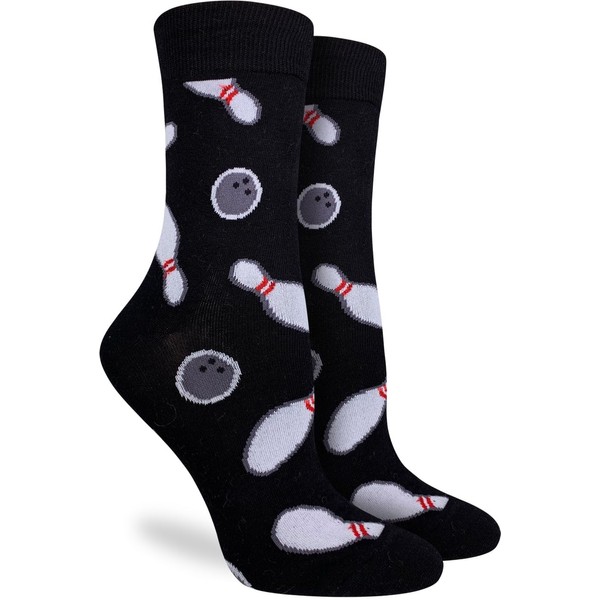 Good Luck Sock Women's Bowling Socks, Black, Adult, Shoe Size