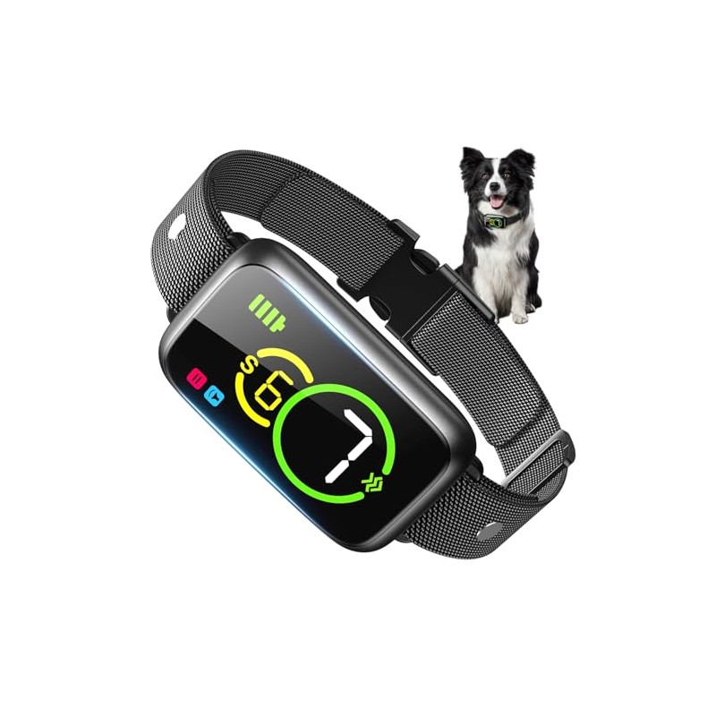 JESWO Collar Antiladridos Perro con Pantalla y 7 Sensibilidades Ajustables