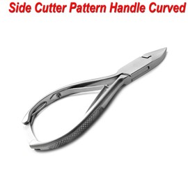 MEDSPO Professional Ingrown Toe Nail Cutters Clippers Pliers | Side Cutters Straight Curved | Beauty Gauges | Cuticle Pushers Skin Knife (Side Cutter Pattern Handle Curved)