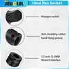 JEUCLEL 2Pcs 12mm Hex Impact Bit Socket, H12 1/2-Inch Impact