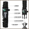 2 Pack Adjustable Paracord Bracelets Kit Ourtdoor Survival Bracelets Gift