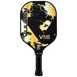 Vulcan | V540 Pickleball Paddle | Hybrid Performance | Polypropylene Core - Carbon Fiber Surface | USAP Approved | Gold Splatter