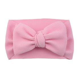 Koolgil Baby Girl's Soft Big Bow knot Nylon Headband Toddler Hairband for Photography Travle Party Festivals (Pink)