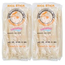 Wide Thai Rice Stick Noodles Xl (1cm) Pack of 2 (16 Ounce each)