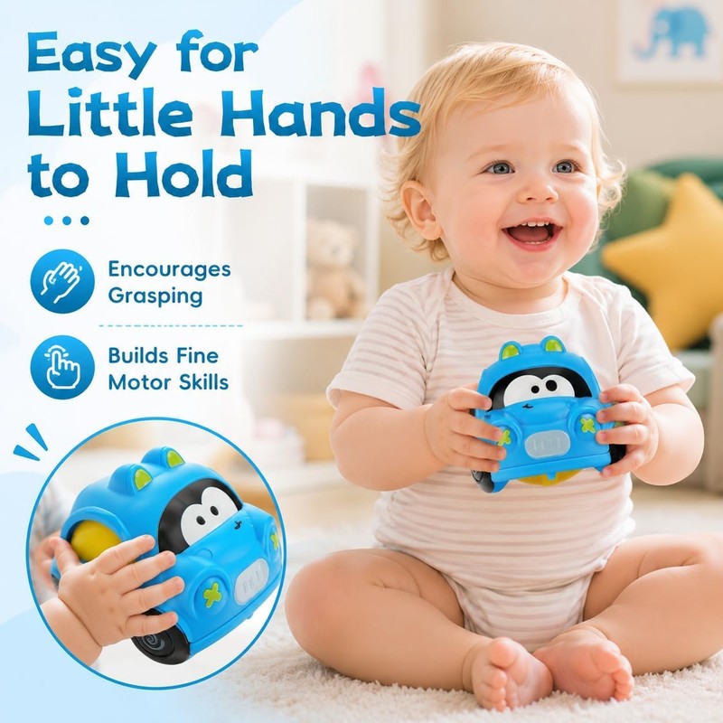 4 Pack Inertial Push Pull Car Toys for Baby Boy