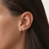 Gulicx 4Pairs Silver 14k RoseGold Plated Stud Hoop Earrings for