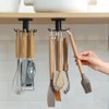 EigPluy 2pcs Under Cabinet Kitchen Utensil Hooks,360° Rotating Drilling Free