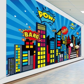 Large Super Theme Hero Party Backdrop Decoration 10x6ft One-piece Inspirational Decor for Classroom Back to School Wall Mural Hero Theme Backdrop Motivational Bulletin Board Photo Booth Props Supplies
