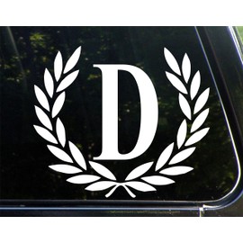 Sweet Tea Decals Letter D, Large Size, Decorative Monogram - 9" x 10"- Vinyl Die Cut Decal/Bumper Sticker for Windows, Trucks, Cars, Laptops, Glasses. Mugs, Etc.