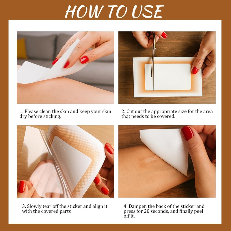 18 Pcs Waterproof Ultra Thin Scar Patch, Tattoo Cover Up