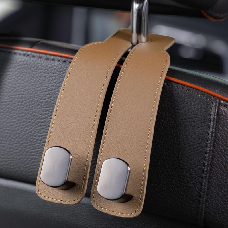 Jayanes Genuine Leather Car Purse Hook - Flexible Car Seat