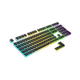 Ranked Pudding PBT Teclas | 112 Double Shot Diseño Translúcido ANSI EE. UU. e ISO | Perfil OEM para Teclado Mecánico para Juegos RGB (Negro)