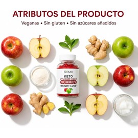 Biomix Gomitas de Vinagre de Manzana con la Madre – 60 Gomitas, 30 Porciones para un Mes Con Vinagre de Sidra de Manzana, Sin el Sabor Ácido Veganas, Sin Gluten, Sin Azúcares Añadidos, Sin GMO