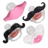 Funny Baby Pacifiers Mustache Pacifiers BPA Free 4 Pack Baby Orthodontic Pacifier Cute Kissable Pacifier