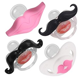 Funny Baby Pacifiers Mustache Pacifiers BPA Free 4 Pack Baby Orthodontic Pacifier Cute Kissable Pacifier