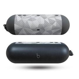 Carbon Fiber Speaker Skin Compatible with Beats Pill (2024) - Gray Polygon - Premium 3M Vinyl Protective Wrap Decal Cover - Easy to Apply | Crafted in The USA by MightySkins