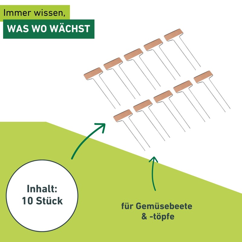 Windhager Copper Plant Signs, Plug-in Signs, Plant Stakes, Plug-in Labels,