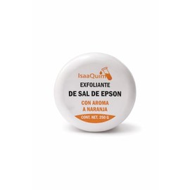 Exfoliante Corporal de Sal de Epsom IsaaQuim | Aroma a Naranja | Con Aceite de Coco, Almendras y Vitamina E | Uso Cosmético | 250 g