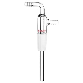 QWORK Glass Inlet Adapter, 24/40 Inner Adapter Borosilicate Glass Thick Wall Adapter with Extended 3" Long Tube for Distillation Apparatus Chemistry Lab