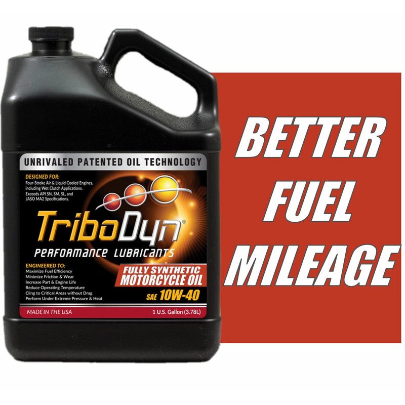 TriboDyn Full Synthetic SAE 10W40 Motorcycle Oil with Ceramic Coating