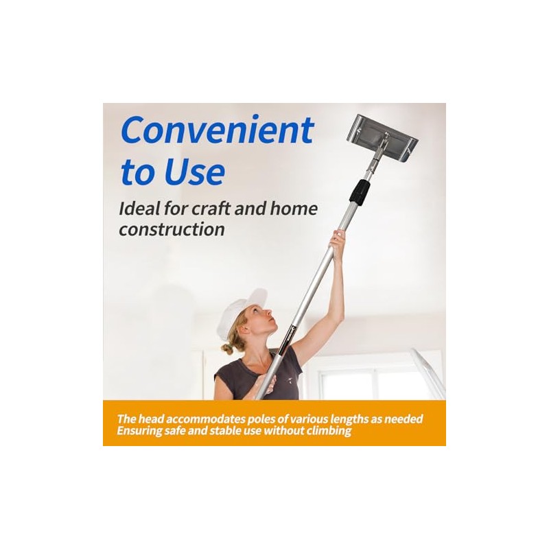 No-flip Pole Sander Head for Hicarer Drywall Featuring Quick Release