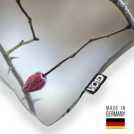 VOID Goldfink Beerenzweig Winter Kissenbezug Kissenhülle Polyester Weihnachten Deko Winter Outdoor Dekoration, Kissen Größe:50 x 50 cm