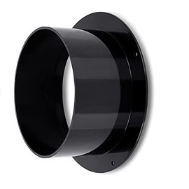 Dryer Vent Wall Plate 4" Black Plastic Straight Duct Connector Flange Wall Trim Pipe Collar for Heating Cooling Ventilation System(100mm)