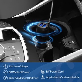 SEALY 12-Volt Heated Car Blanket with 2 USB Output Ports, 3 Heating Levels & 4 Hours Auto Off, Electric Blanket for Car, Truck, SUV, RV or Camping, Machine Washable, 59" X 43", Charcoal