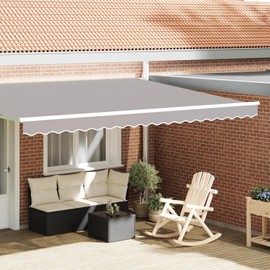 vidaXL Awning Roller Blind for 4.5 m Frame Light Grey 4.3 x 0.2 m